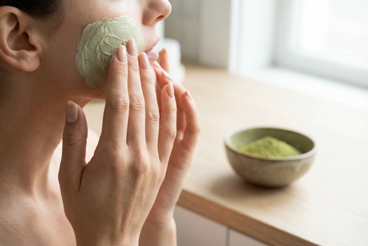 Grønn te-maske: skånsom pleie og riktig påføring