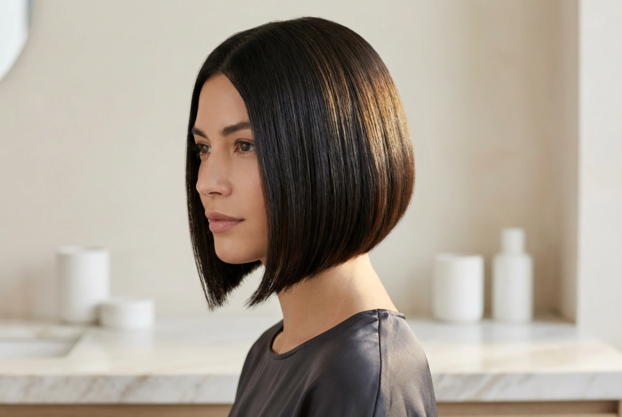 Asymmetrisk bob: frisyre og styling for glans, steg for steg