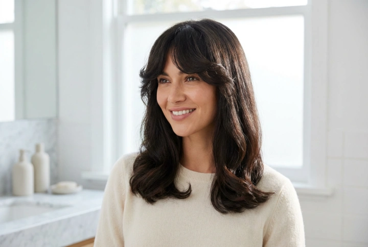 Hvordan temme en frisyre med pannelugg: styling og volum