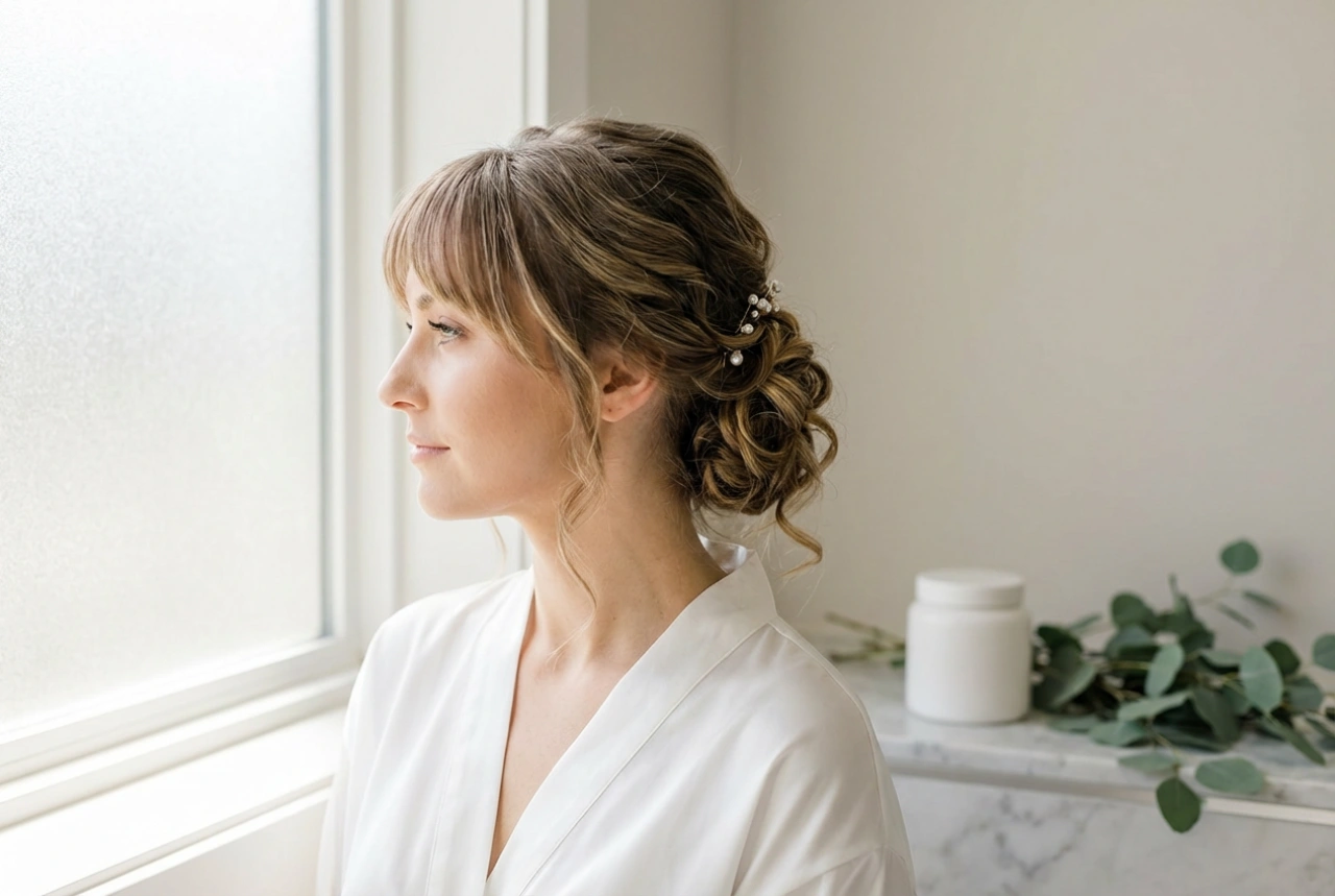 Med pannelugg i bryllupet: bryllupsfrisyrer med pannelugg trinn for trinn