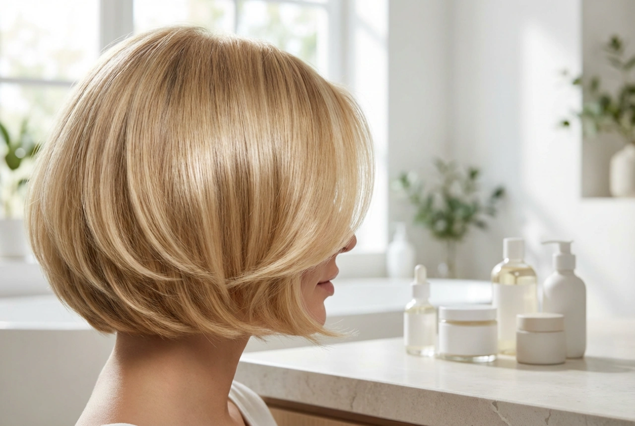 Kort blond bob: hvordan gi glans og volum uten å skade håret