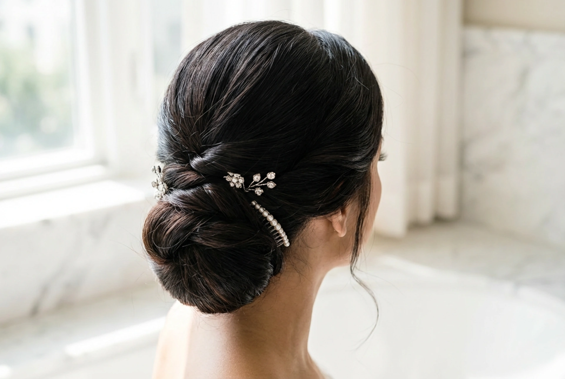 Bryllupsfrisyre: holdbart oppsett, kontroll over babyhår og tilbehør