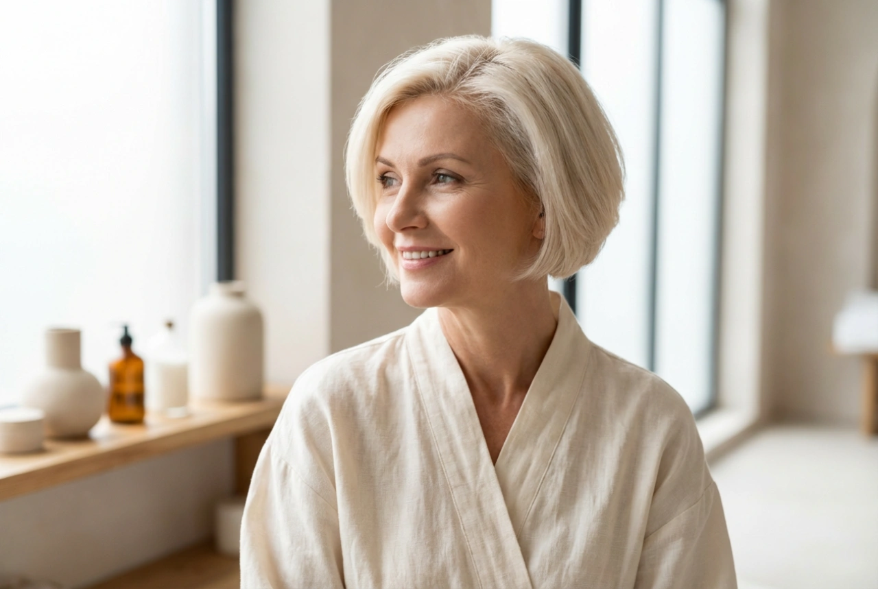 Bobfrisyre for 50-åringer: en foryngende klipp og steg-for-steg styling