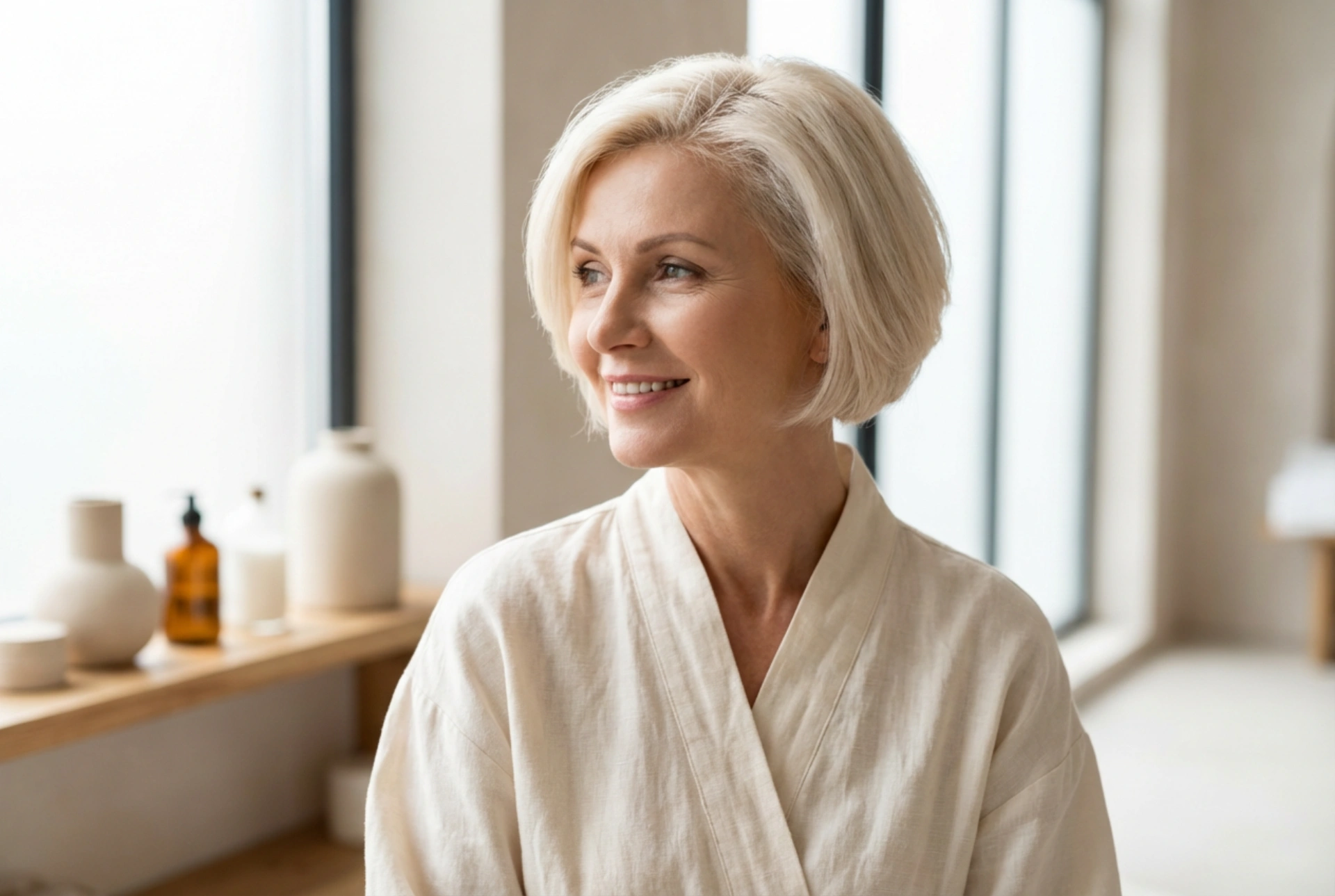 Bobfrisyre for 50-åringer: en foryngende klipp og steg-for-steg styling