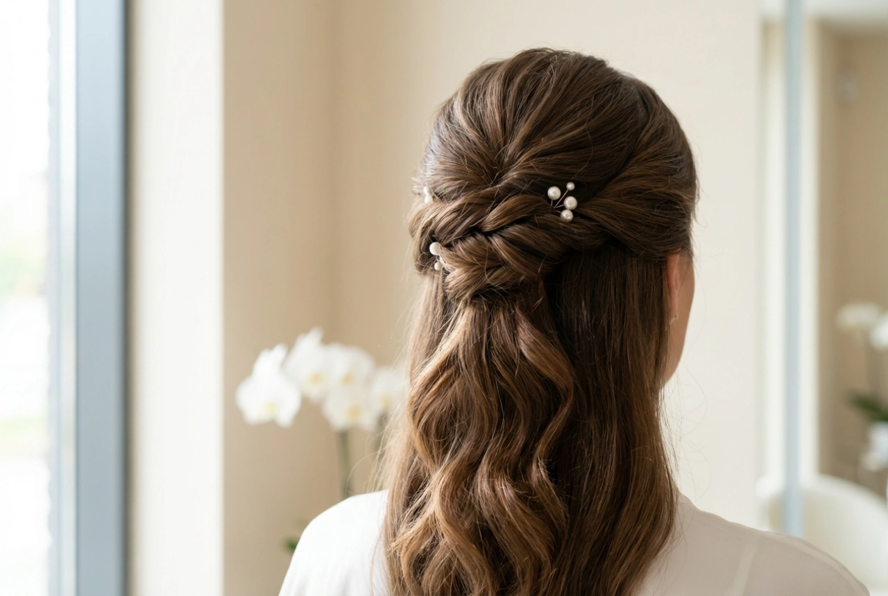 Elegant oppsats: bryllupsfrisyre for langt hår trinn for trinn