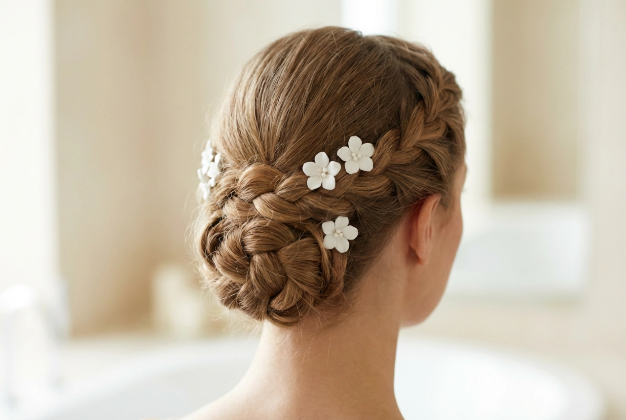 Flettefrisyrer til bryllup: Elegant styling for halvlangt hår steg for steg