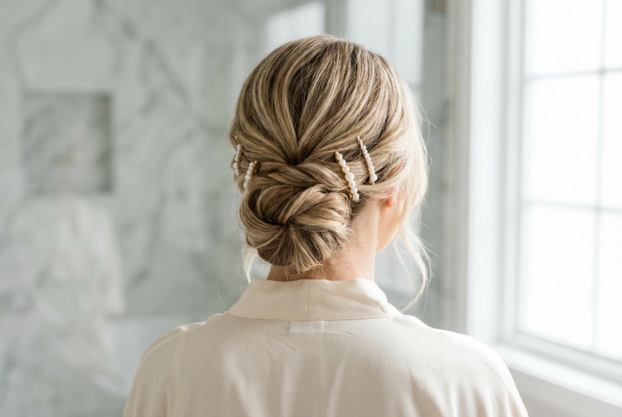 Brudeoppsett: forberedelsesplan, styling og hold uten å tynge håret