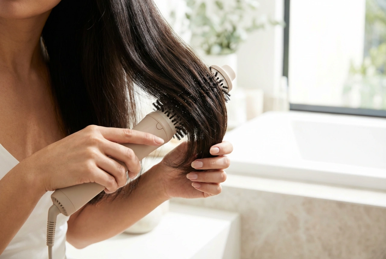 Roterende varmluftsbørste: styling med rotasjon steg for steg