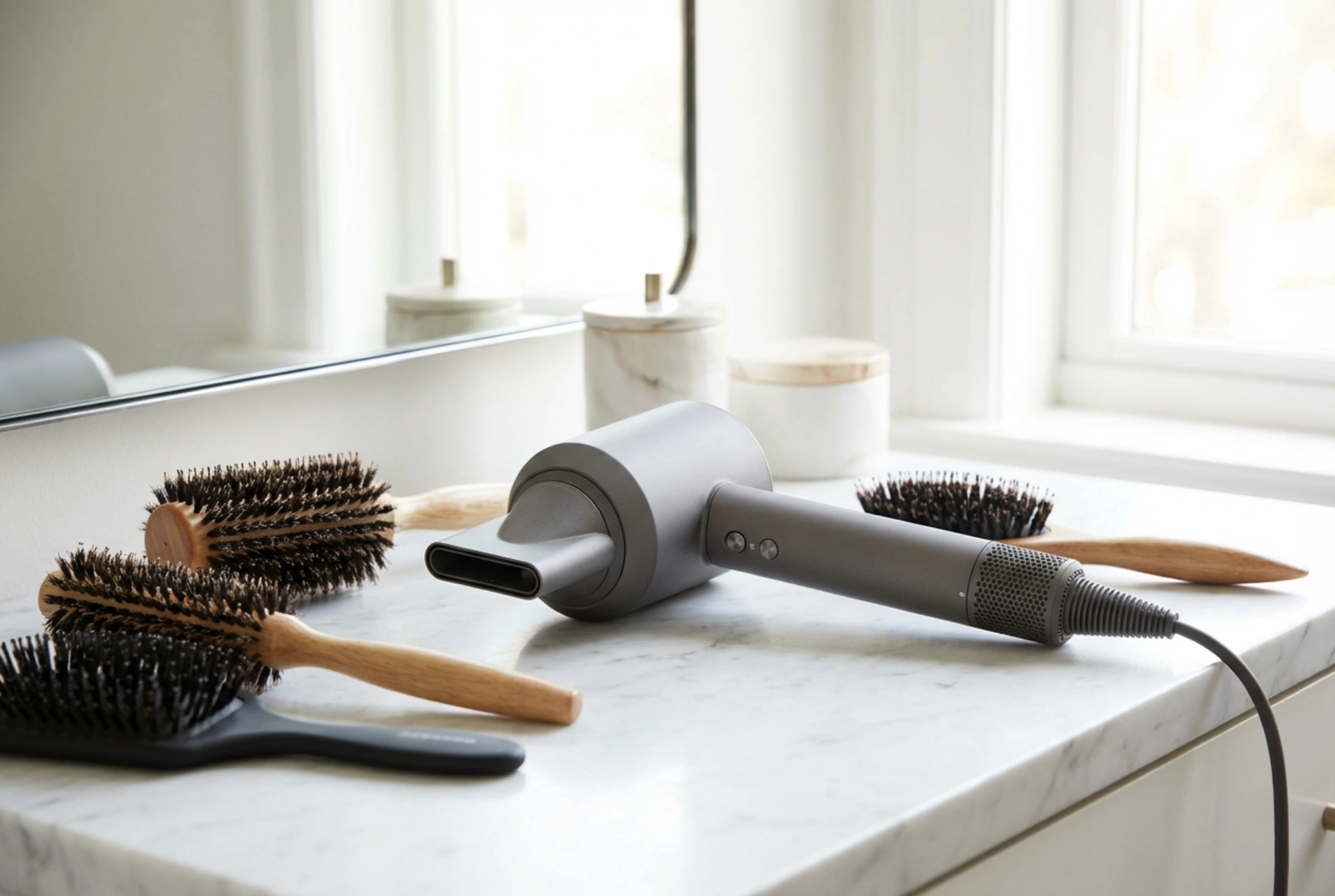 Hårføner for styling: konsentrator, børster og stylingteknikk