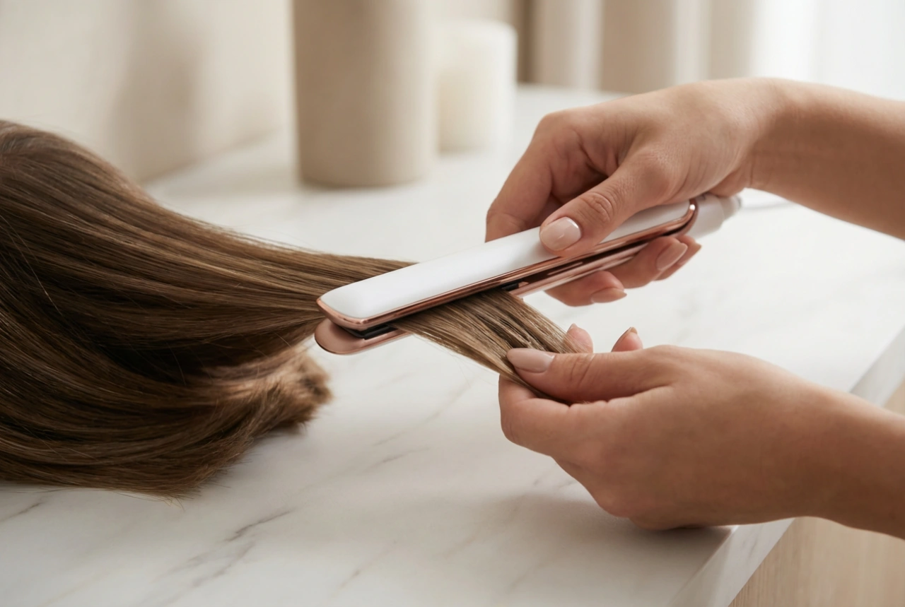 Liten rettetang: presis styling for korte lokker og pannelugg