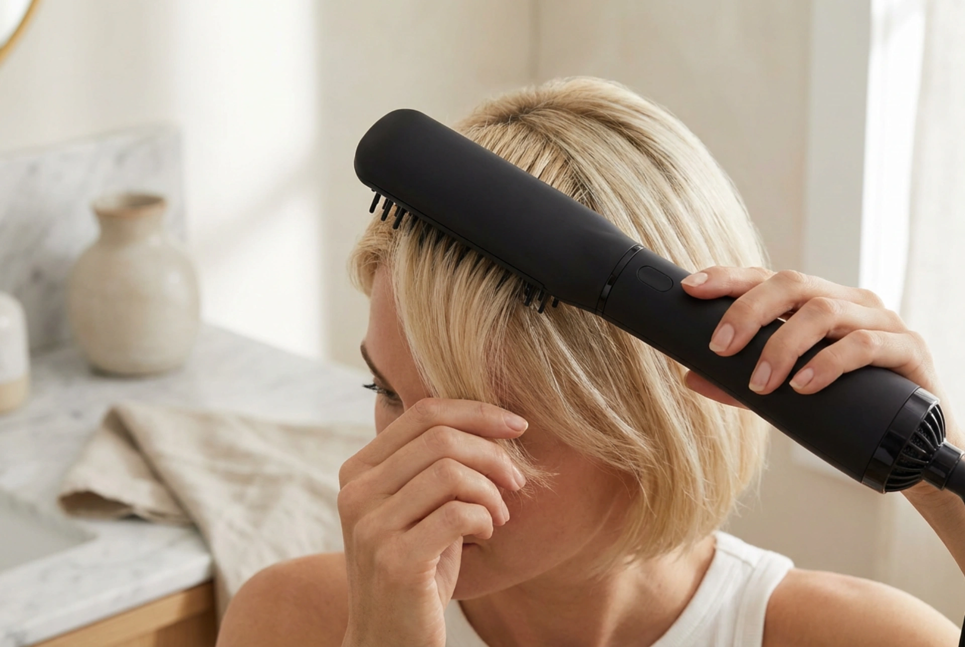 Varmluftsbørste for kort hår: Løft ved røttene og rask styling