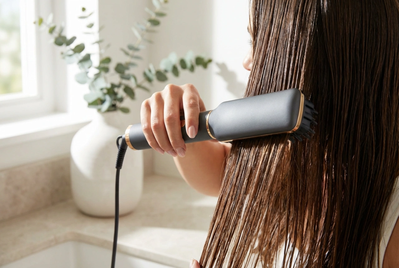 Hårføner med børste: styling og tørking trinn for trinn