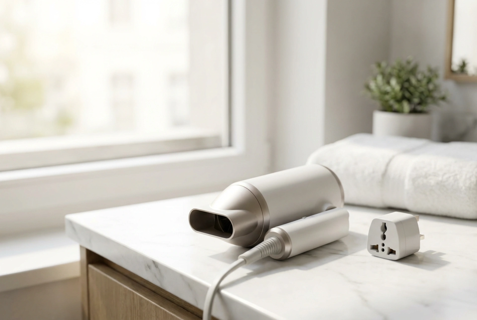 Reisehårføner: smart sammenlegging, adaptere og teknikk