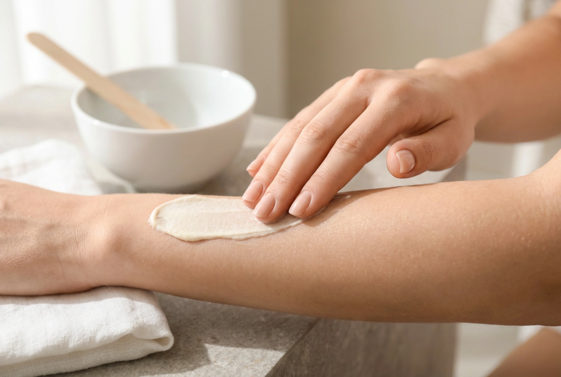 Hårfjerningspasta: Forberedelse av huden, påføring og fjerning uten rester