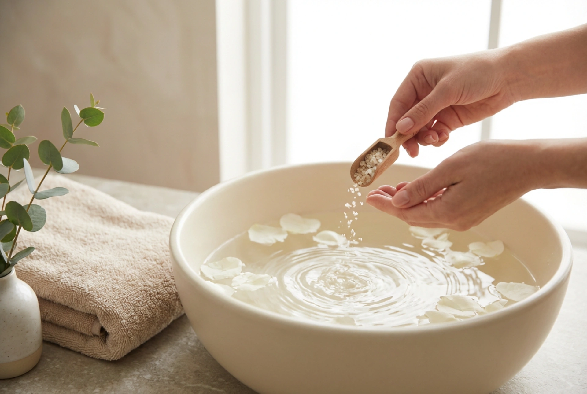 Fotsalt i hjemme-spa: Slik lager du et beroligende fotbad