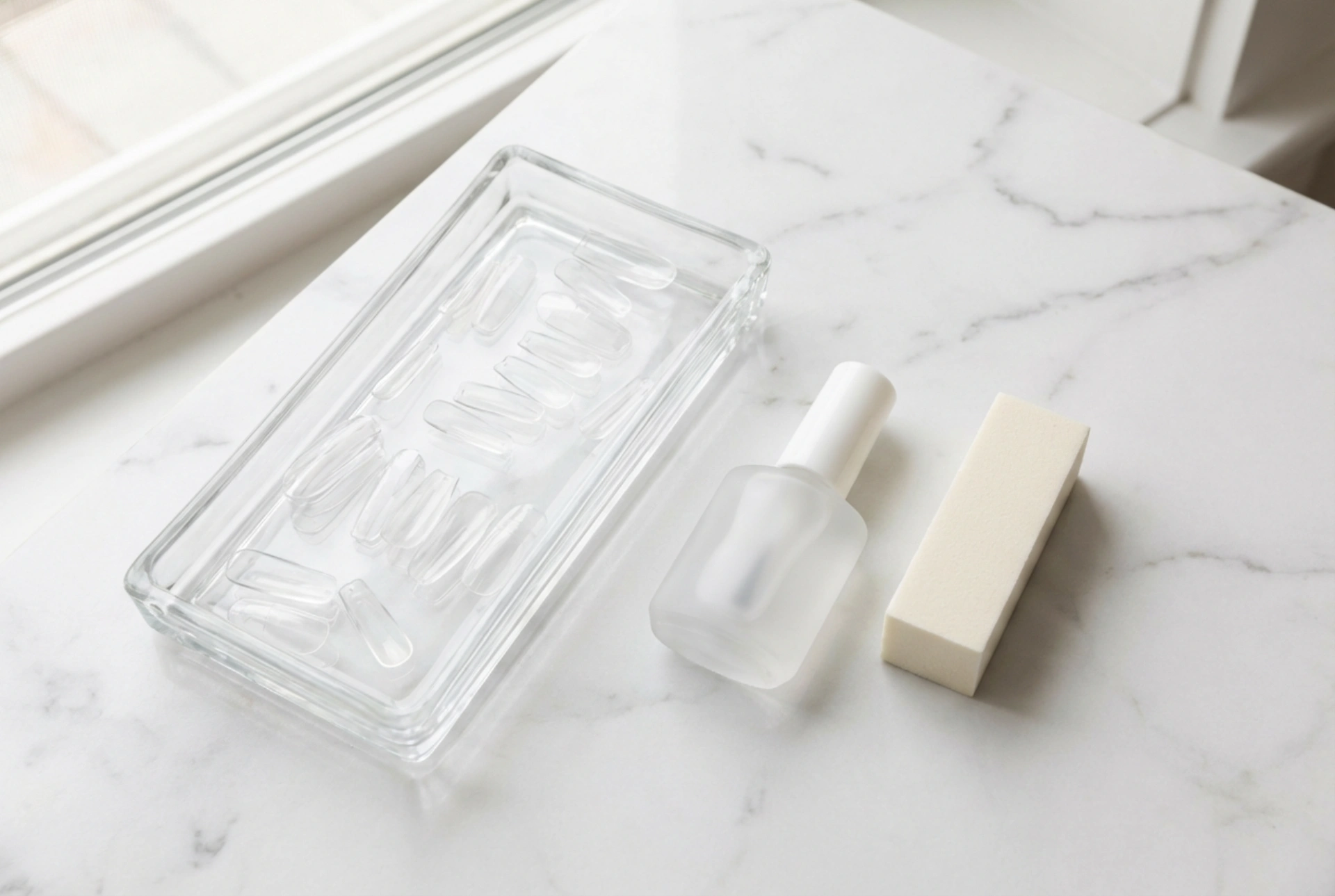 Sett for negleforlengelse med tipper: hva du trenger og hvordan du limer uten striper