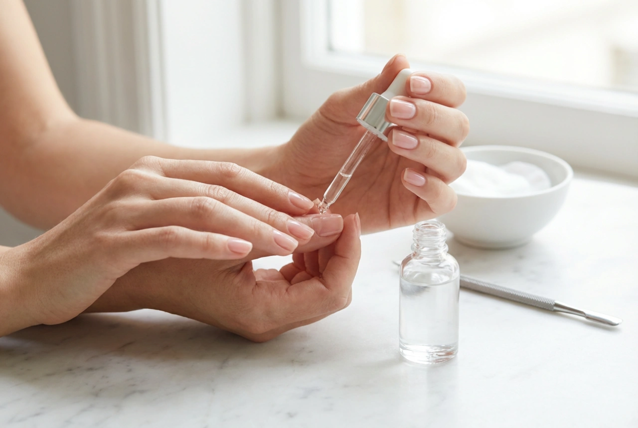 Keratolytisk neglebåndsfjerner: påføring, virketid og nøytralisering