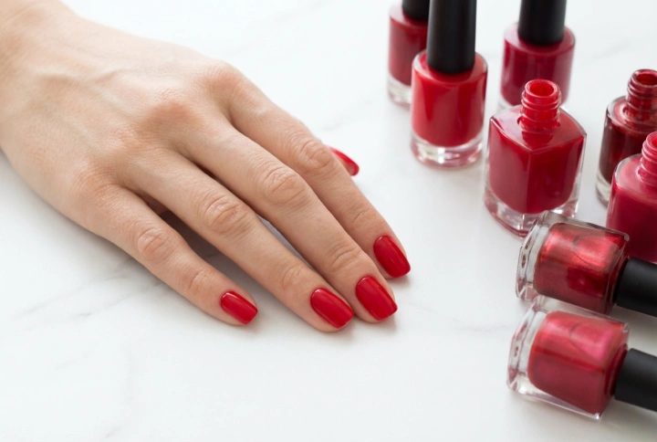 Røde neglelakker: valg av nyanse, dekkevne og finish