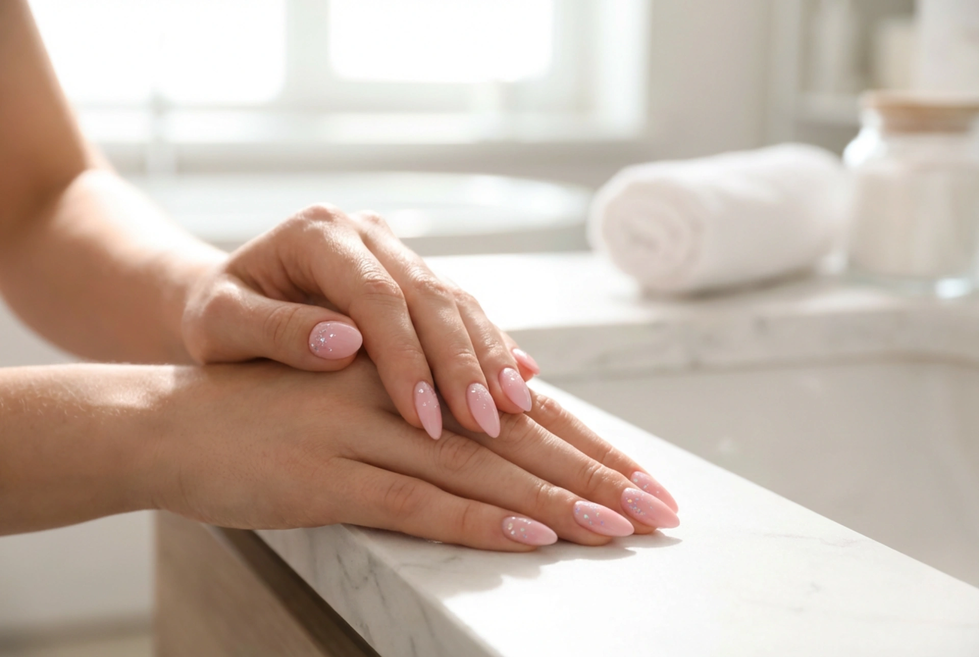 Rosa glitternegler: hvor du kan legge til glans uten å overdrive