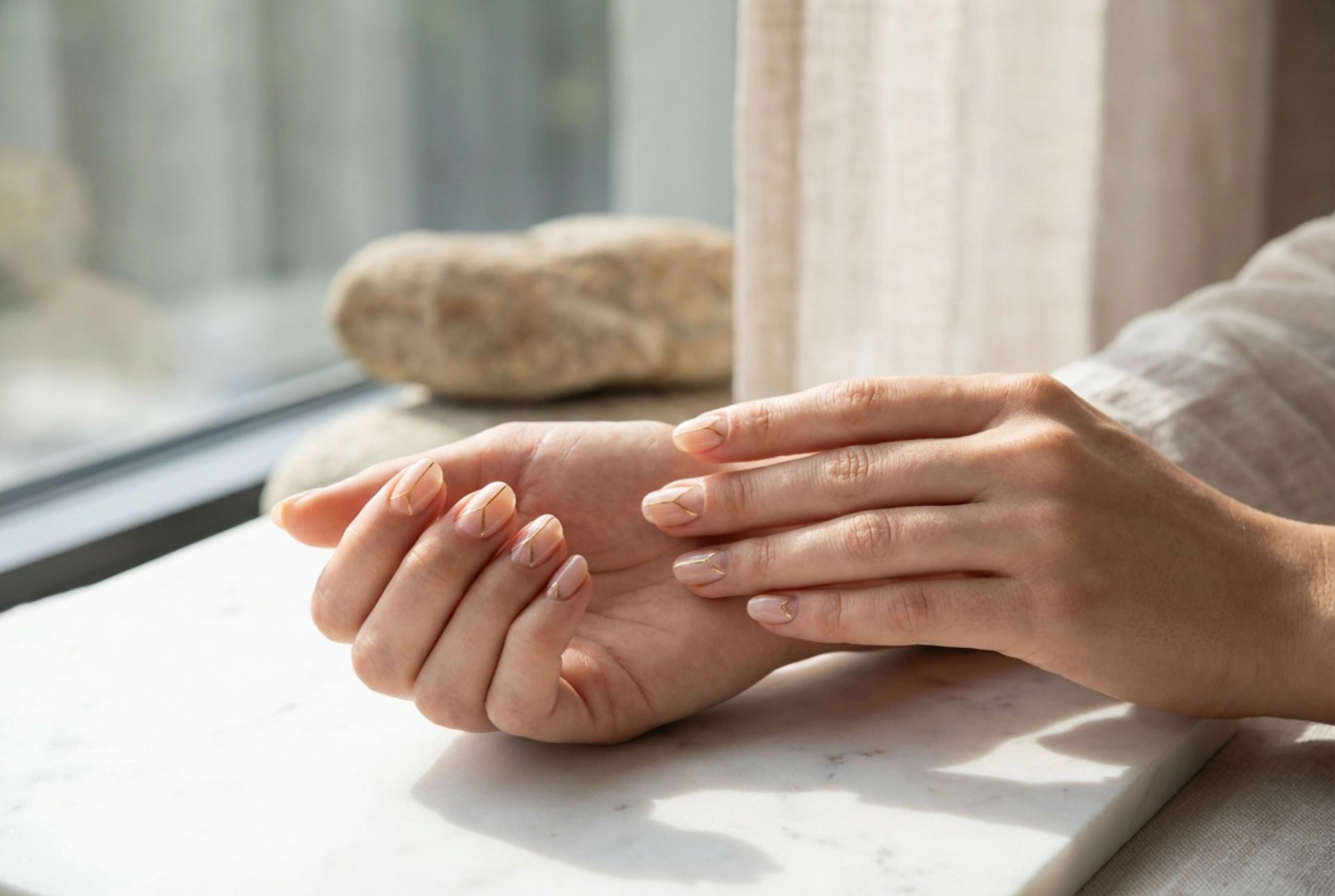 Minimalistiske negler: rene linjer, negative space og elegant glans