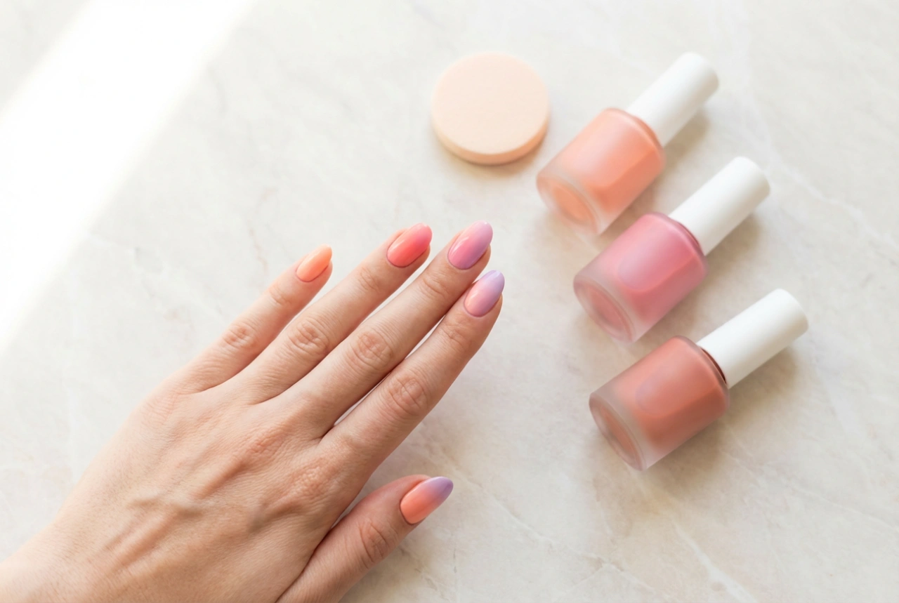 Fargerike ombre-negler: fargepalett, svampteknikk og vanlige feil