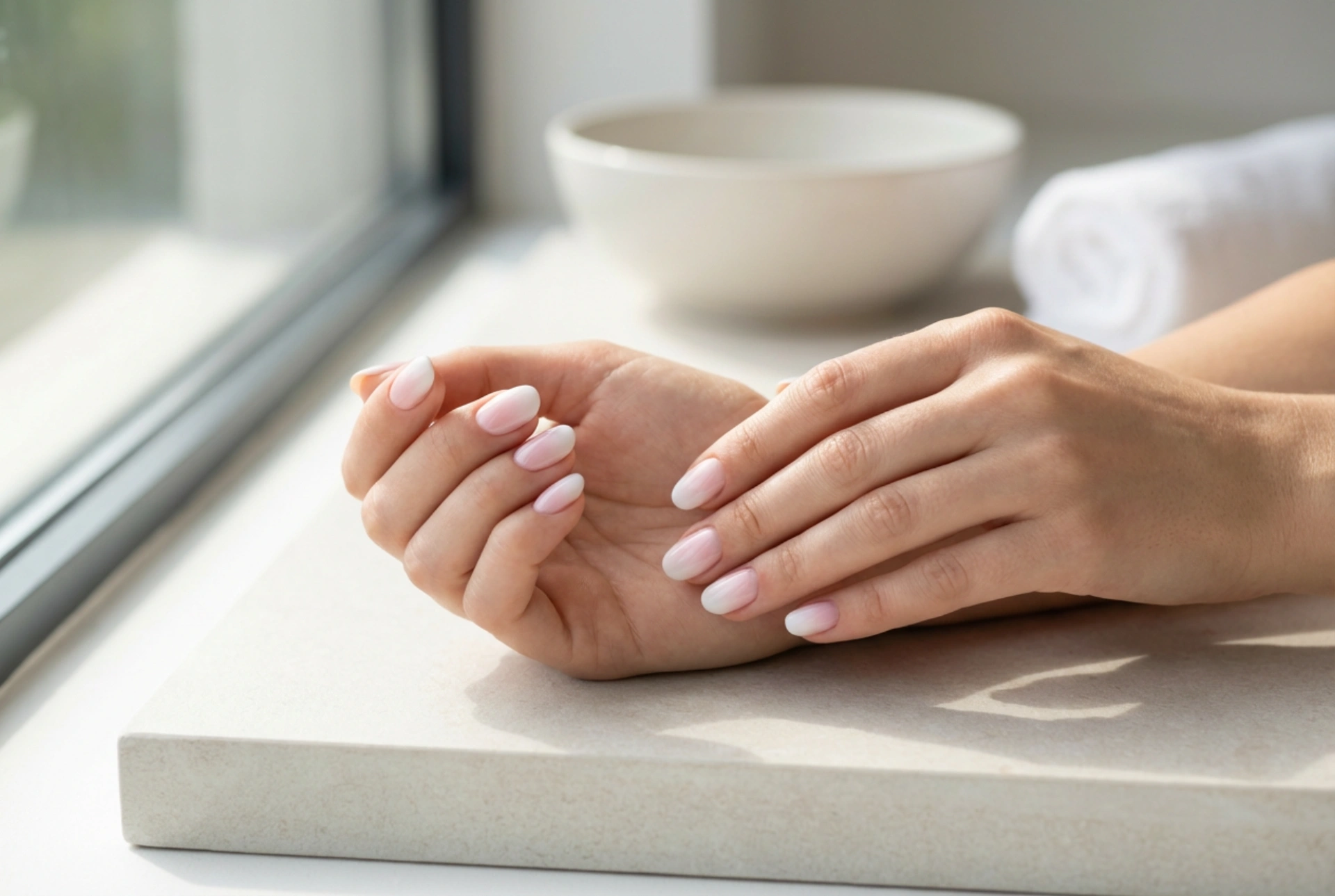 Hvordan lage hvite og rosa ombre-negler: svamp, skyggelegging, topplakk