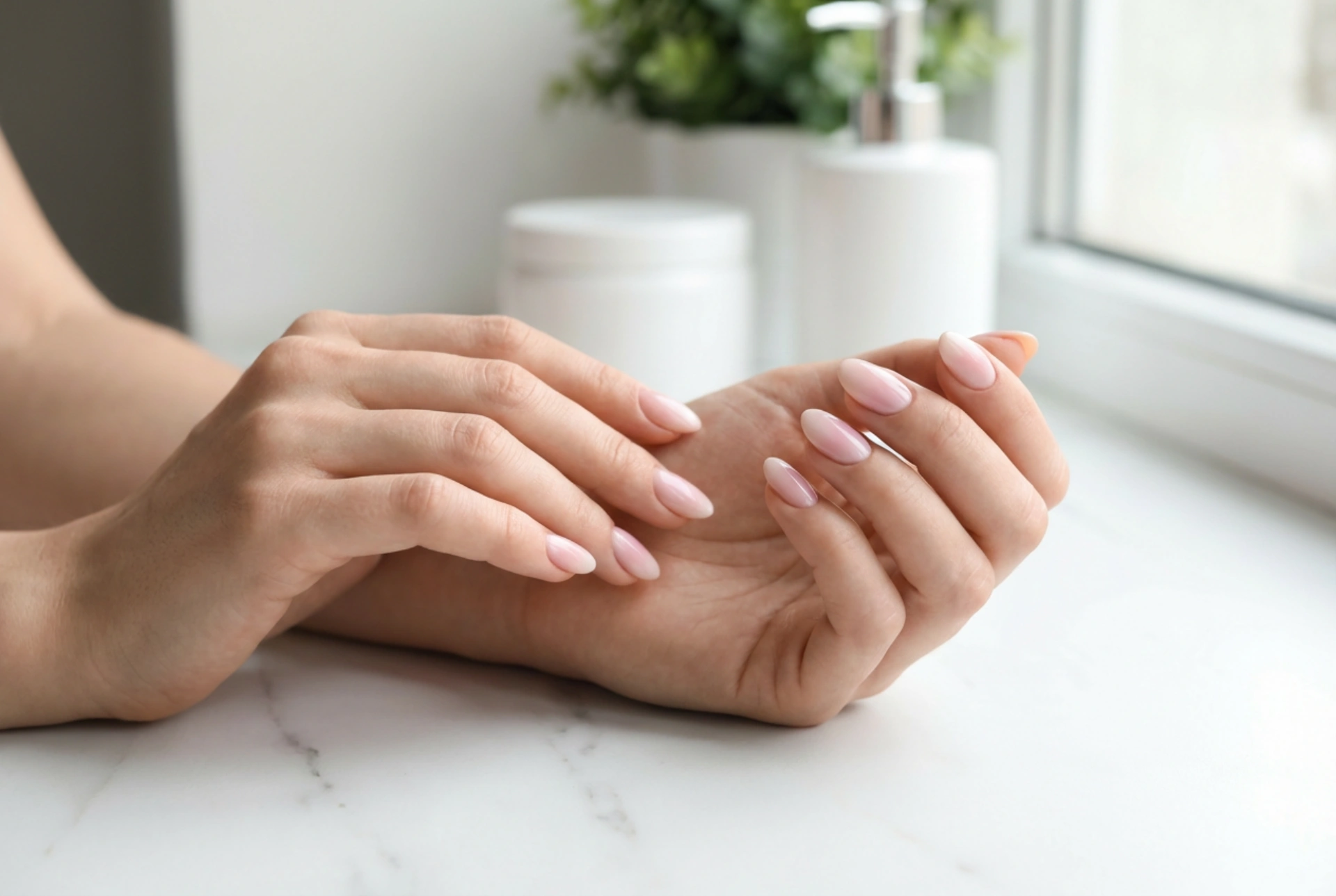 Lyse ombre-negler: en delikat gradient i pastell og nude