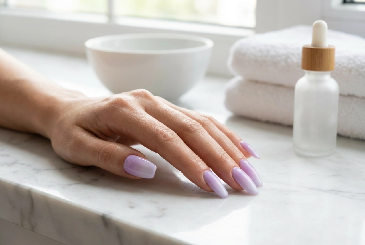 Lilla ombre-negler: Slik skaper du en feilfri pastelgradient uten striper