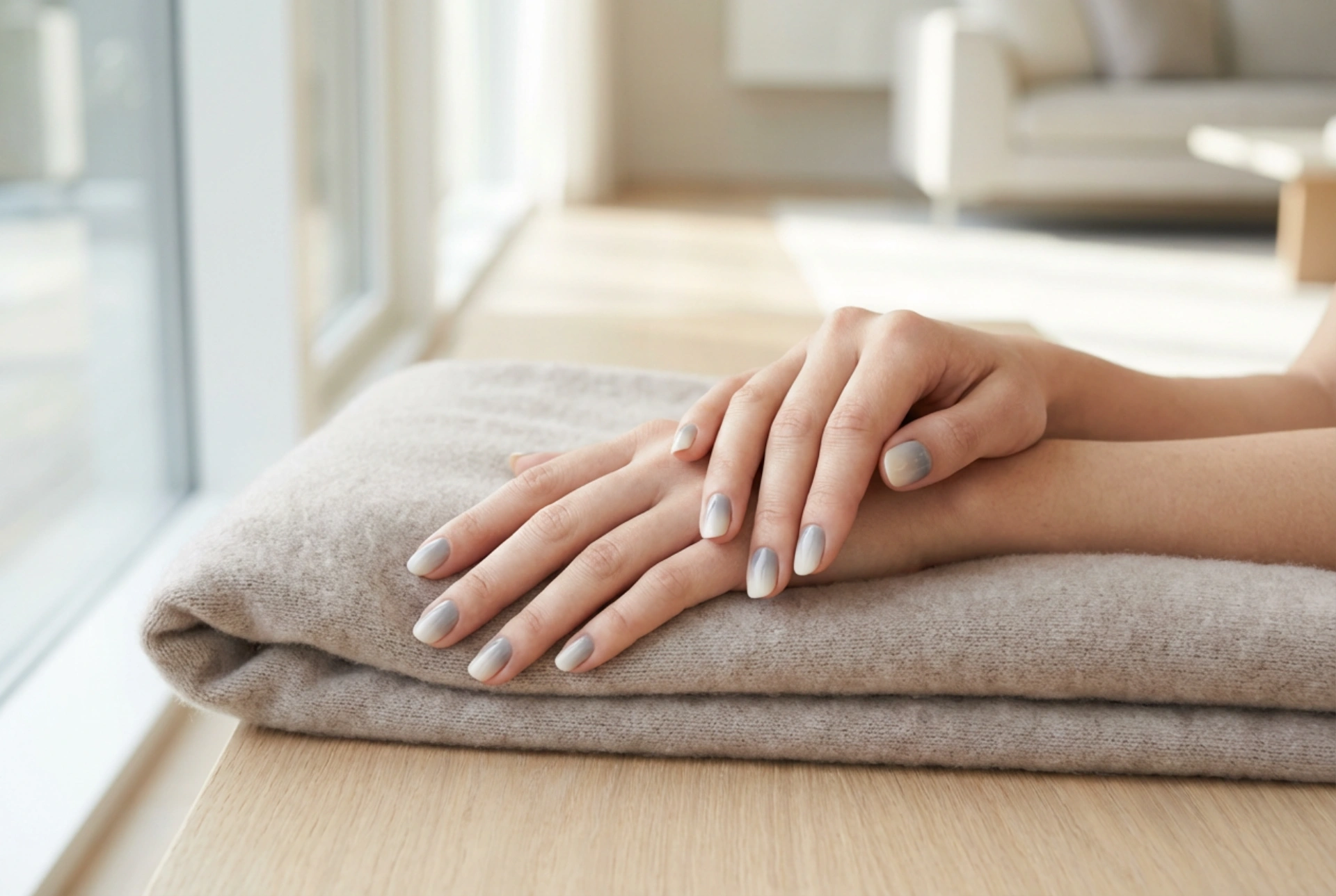 Grå ombre-negler steg for steg: kjølig eleganse hjemme