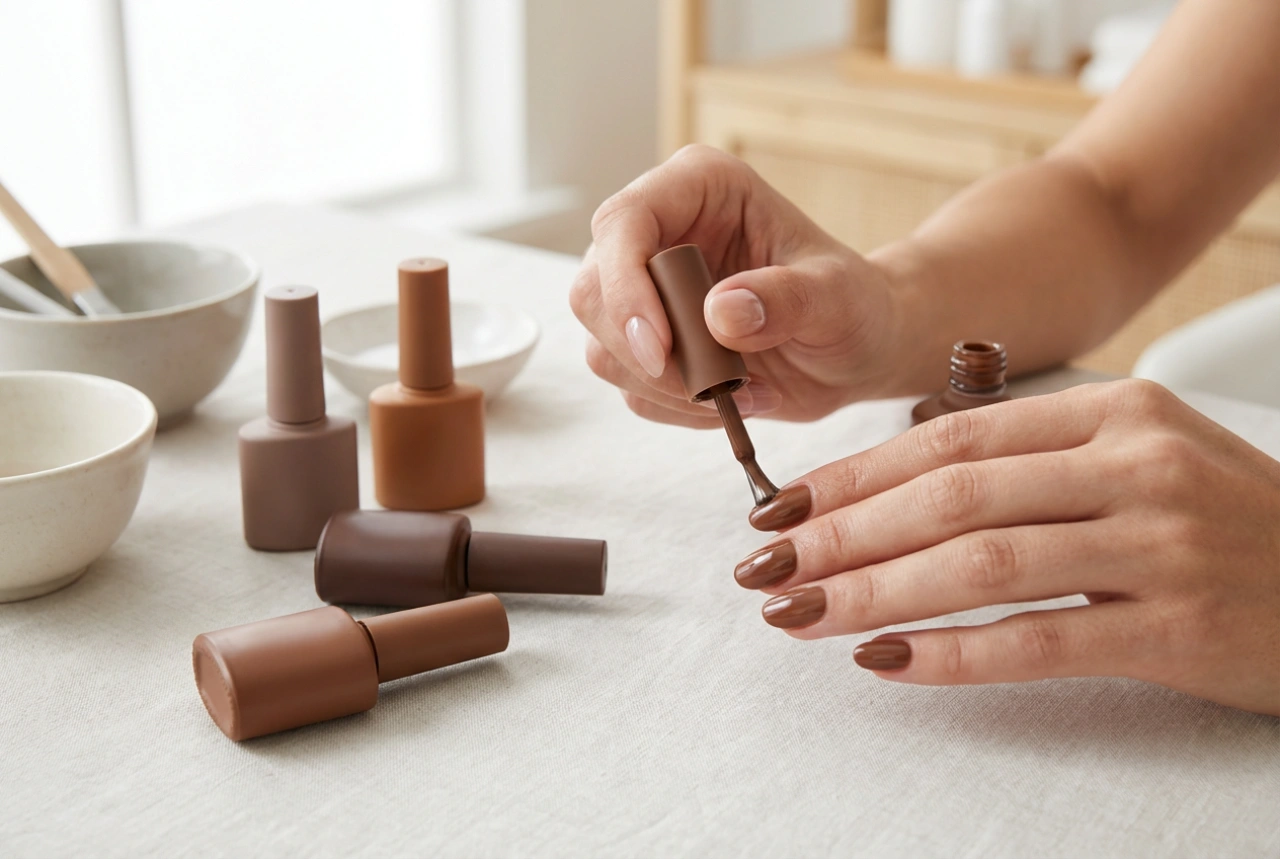 Brun gellakk: valg av nyanse og jevn påføring