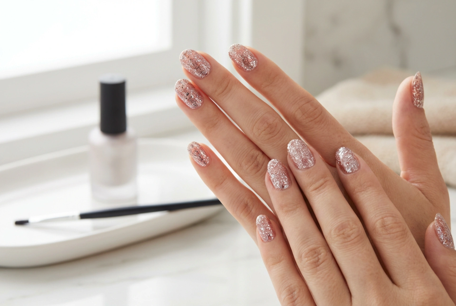 Gelelakk med glitter: Jevn påføring og glatt finish