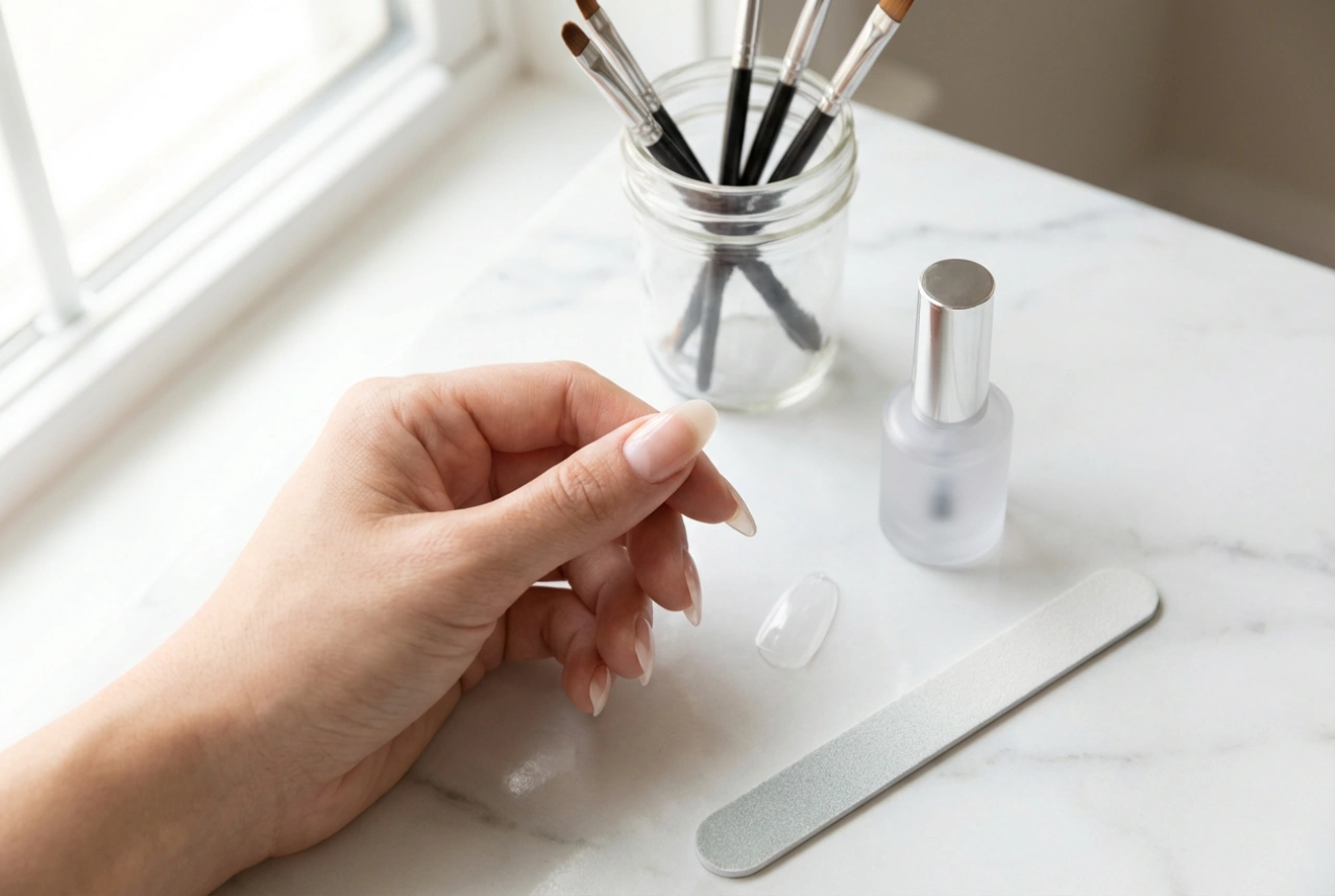 Forlengelse av negler med tips steg for steg: form, gel og finish