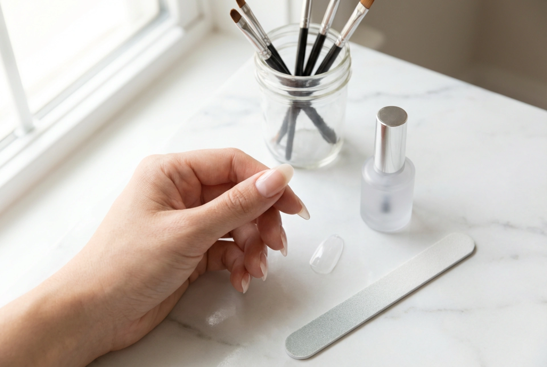 Forlengelse av negler med tips steg for steg: form, gel og finish