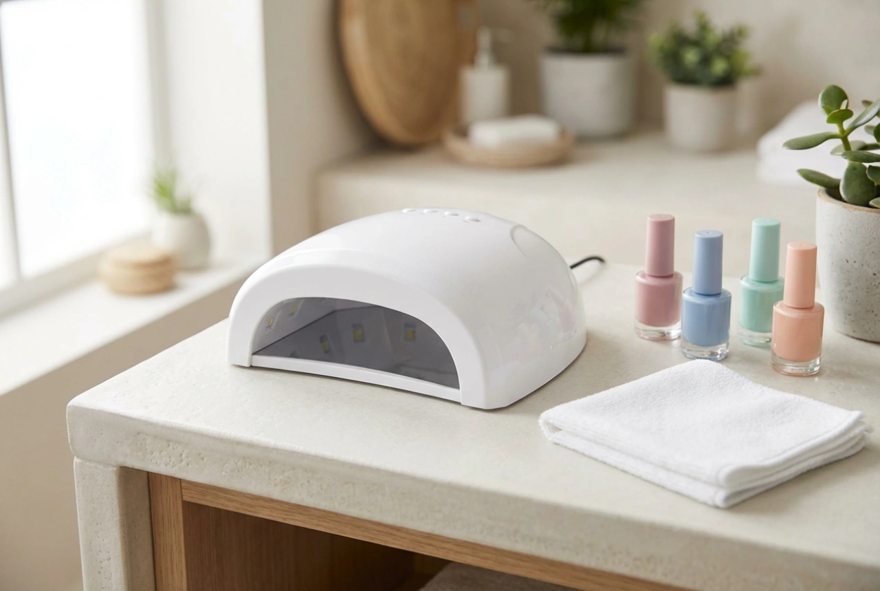 LED-lampe til negler: Hvordan velge, stille inn tid og ta vare på utstyret
