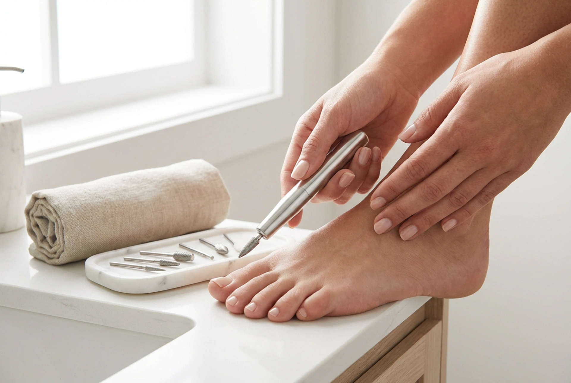 Elektrisk pedikyrfil: forberedelse av føttene, bits og teknikk