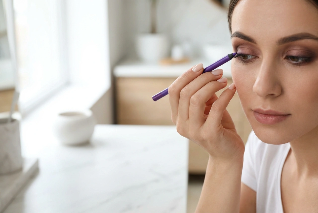Lilla øyeblyant: foryngende toner, myke linjer og kombinasjoner med brunt