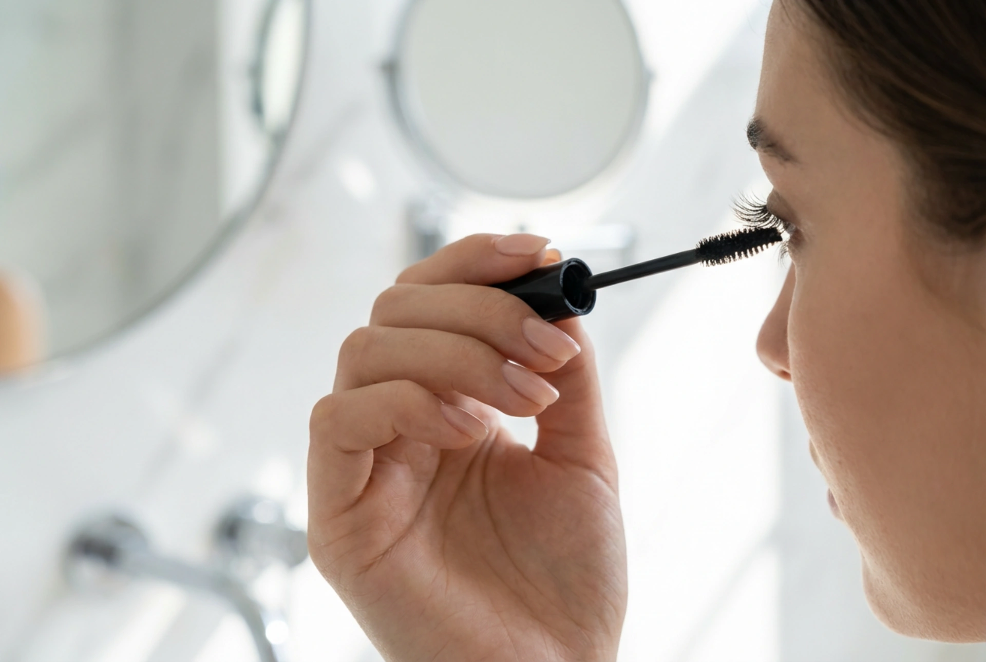 Slik påfører du maskara med forlengende fibre for å unngå dryssing og klumping
