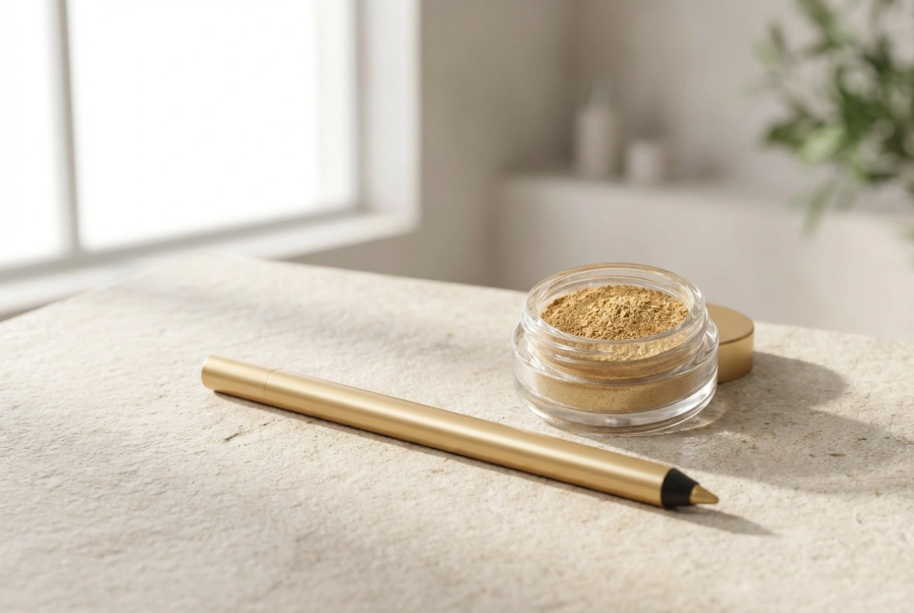 Gullfarget eyeliner: aksenter for dag og kveld