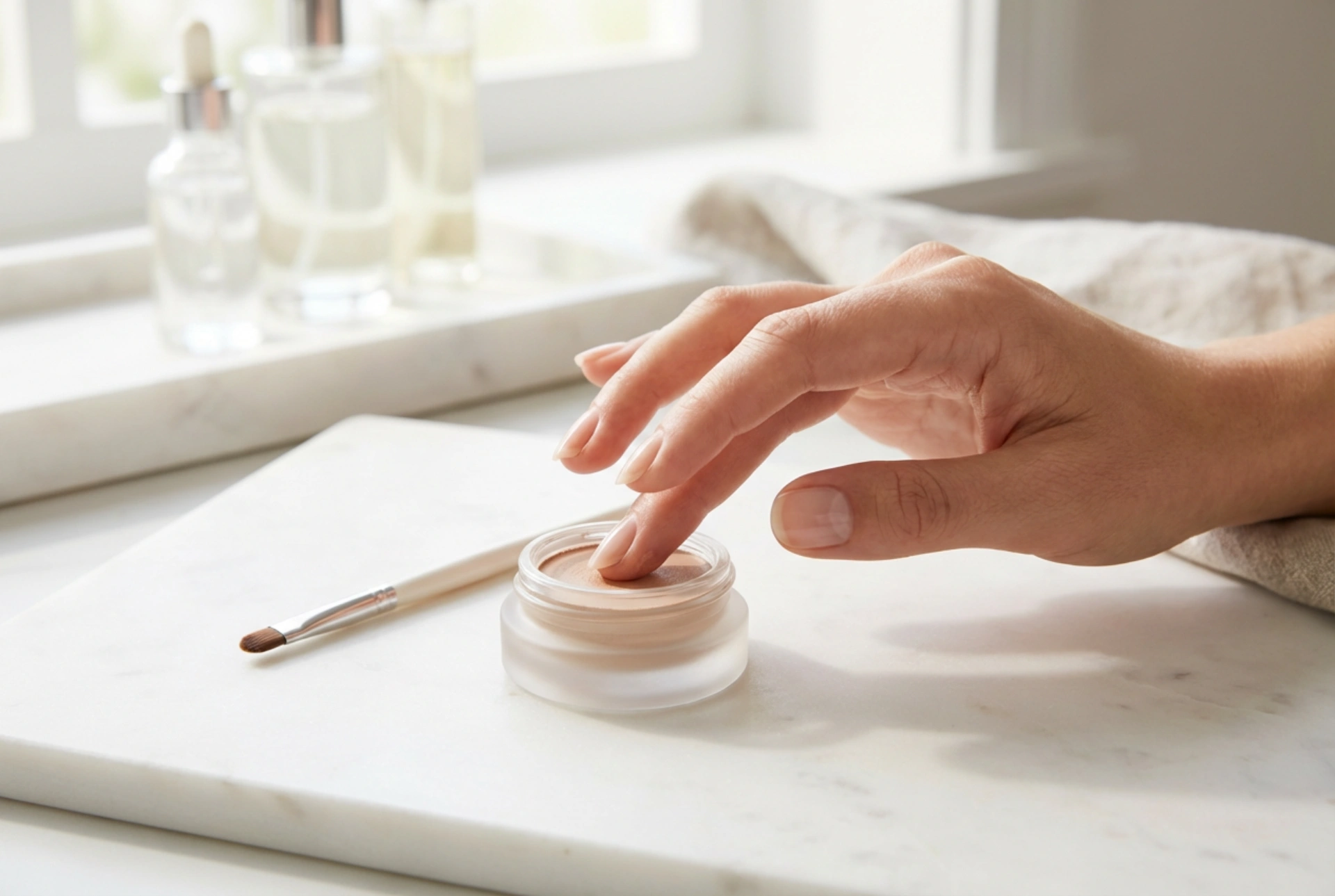 Kremøyenskygge som ikke legger seg i striper: påføring og fiksering