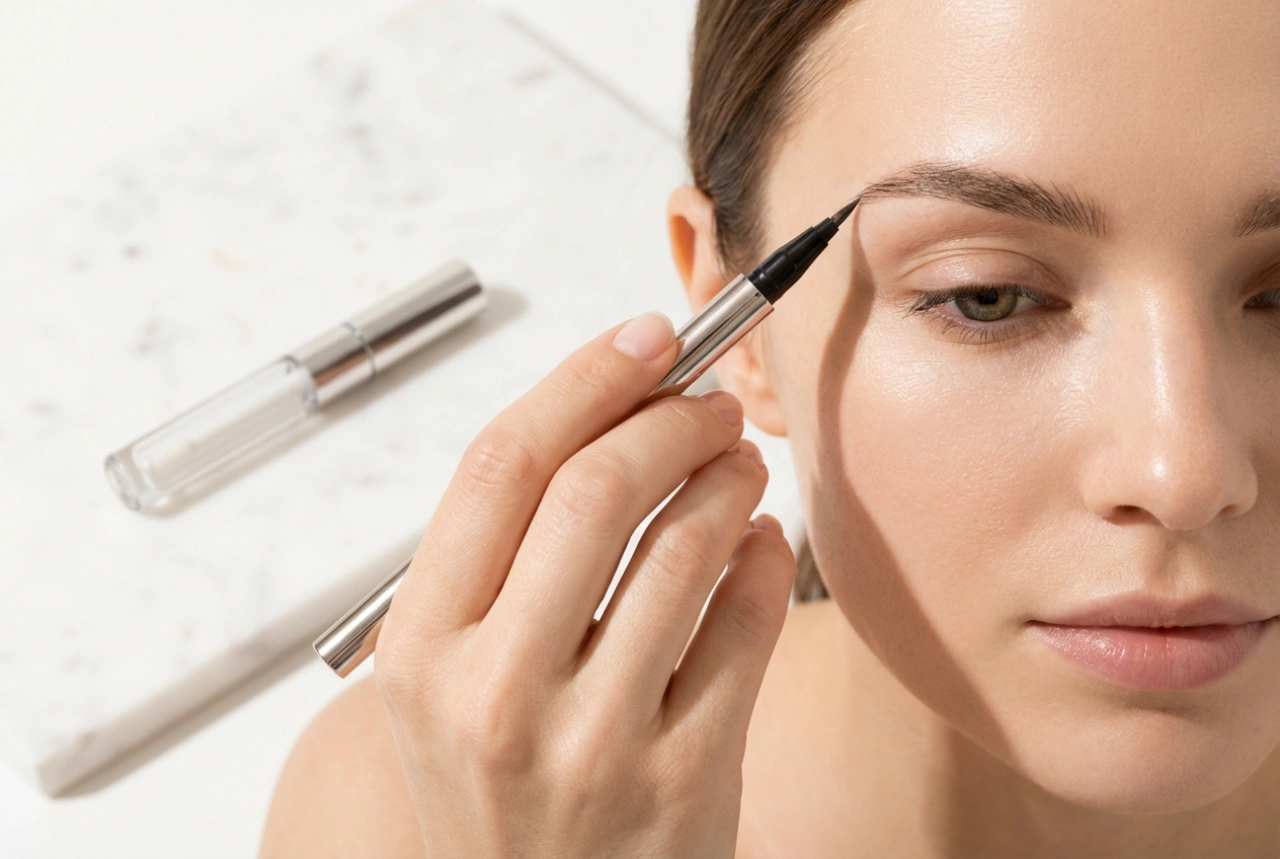 Øyenbrynspenn: Hvordan tegne hårstrå for en naturlig look