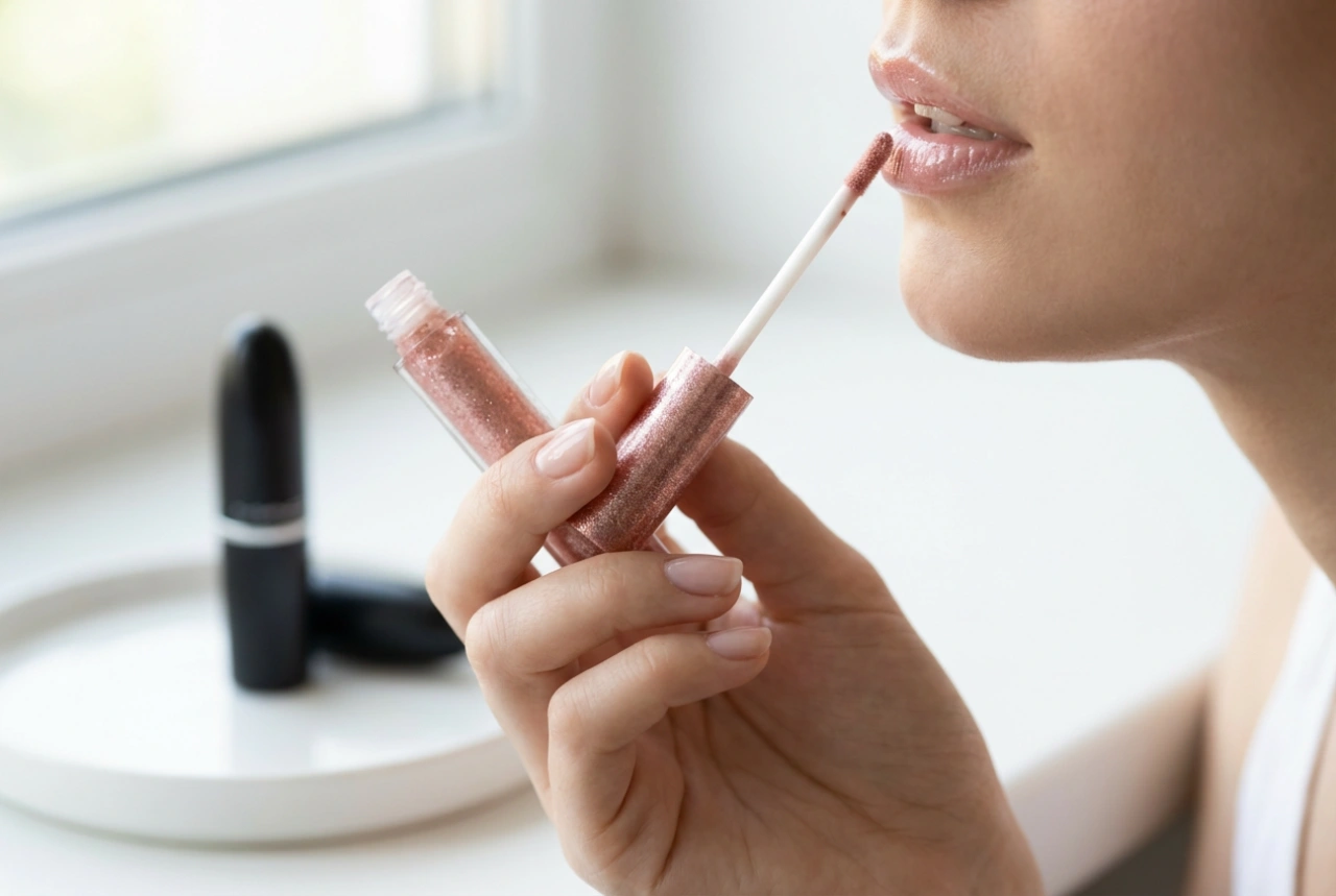 Glitterlipgloss: påføring over leppestift og alene, metoder for å forlenge holdbarheten
