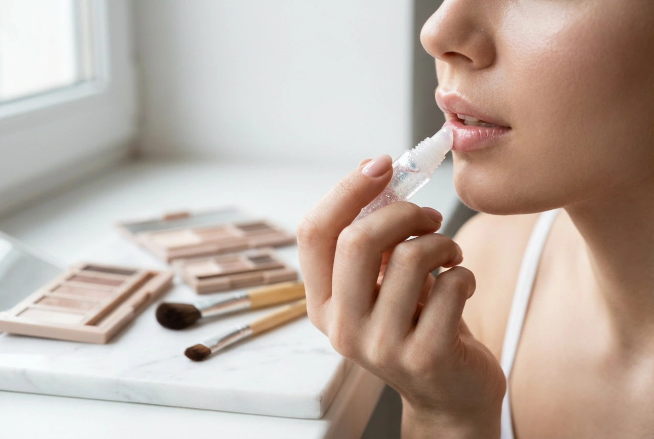 Glitterlipgloss: Slik påfører du den og kombinerer med øyesminke