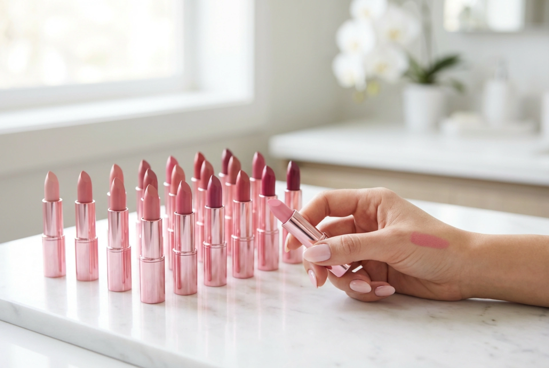 Rosa leppestift for dag og kveld: valg av nyanse og påføring