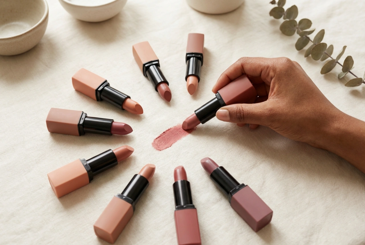 Nude leppestift tilpasset din hudtone: varme og kalde nyanser